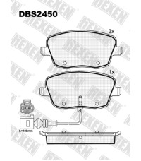 Колодки передние HEXEN DBS2450 Seat Ibiza, Skoda Fabia, Roomster, Volkswagen Cross Polo, Polo
