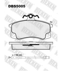 Колодки передние HEXEN DBS5005 Лада Самара 2108 - 2112 (с датчиком)