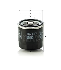 Фильтр масляный MANN-FILTER MW 64/1