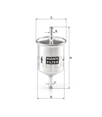 Фильтр топливный MANN-FILTER WK 66 Фильтр топливный MANN-FILTER WK 66