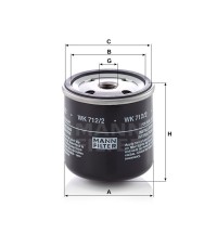 Фильтр топливный MANN-FILTER WK 712/2 Фильтр топливный MANN-FILTER WK 712/2