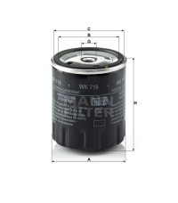 Фильтр топливный MANN-FILTER WK 716 Фильтр топливный MANN-FILTER WK 716