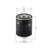 Фильтр топливный MANN-FILTER WK 718/2 Фильтр топливный MANN-FILTER WK 718/2