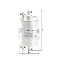 Фильтр топливный MANN-FILTER WK 720 Фильтр топливный MANN-FILTER WK 720