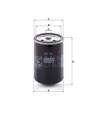 Фильтр топливный MANN-FILTER WK 731 Фильтр топливный MANN-FILTER WK 731