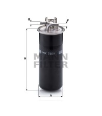 Фильтр топливный MANN-FILTER WK 735/1 Фильтр топливный MANN-FILTER WK 735/1