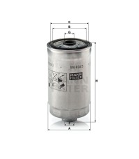 Фильтр топливный MANN-FILTER WK 824/3 Фильтр топливный MANN-FILTER WK 824/3