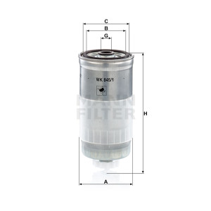 Фильтр топливный MANN-FILTER WK 845/1