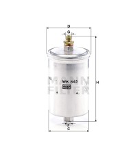 Фильтр топливный MANN-FILTER WK 845 Фильтр топливный MANN-FILTER WK 845