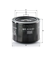 Фильтр масляный MANN-FILTER WP 914/80