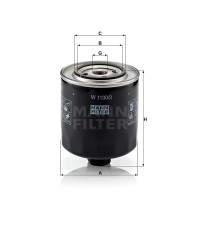 Фильтр масляный MANN-FILTER W 1130/2