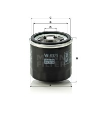 Фильтр масляный MANN-FILTER W 67/1