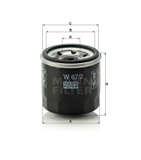 Фильтр масляный MANN-FILTER W 67/2