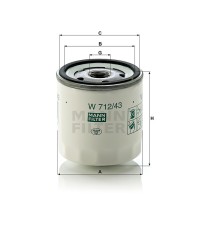 Фильтр масляный MANN-FILTER W 712/43