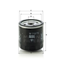 Фильтр масляный MANN-FILTER W 712/75