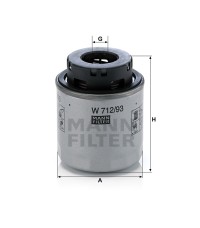 Фильтр масляный MANN-FILTER W 712/93