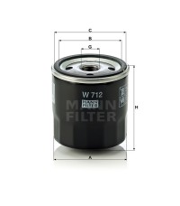 Фильтр масляный MANN-FILTER W 712