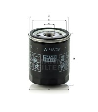 Фильтр масляный MANN-FILTER W 713/28