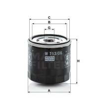 Фильтр масляный MANN-FILTER W 713/36