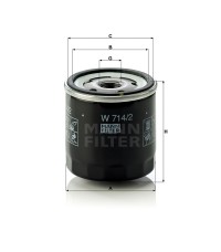 Фильтр масляный MANN-FILTER W 714/2