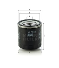 Фильтр масляный MANN-FILTER W 714/3