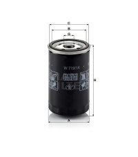 Фильтр масляный MANN-FILTER W 719/14