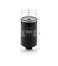 Фильтр масляный MANN-FILTER W 719/21