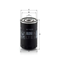 Фильтр масляный MANN-FILTER W 719/30 (10)