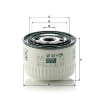 Фильтр масляный MANN-FILTER W 914/25