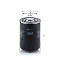 Фильтр масляный MANN-FILTER W 933/1