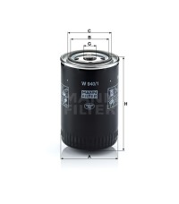 Фильтр масляный MANN-FILTER W 940/1